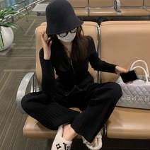 [랜덤플레이] 와이드팬츠 트레이닝 투피스 세트