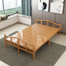 편리한 접이식 야외 옥상 베란다 테라스 대나무 침대 평상 마루 나무 평상, 가로 120x197cm 길이