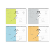더오픈하우스 2분할 가로 수학노트 4종 세트 23-5891, 그린. 그레이. 스카이블루. 오렌지, 2세트