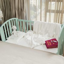 PROMEED 100% 멀베리 실크 토들러 침대 이불 커버 남아/여아용 6A 등급 22 Momme 멀베리 실크 아기 침대 침구 보이지 않는 지퍼 포함 (핑크 아기 침대), White - Duvet Cover Set