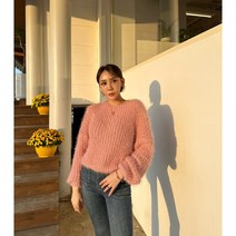 솔잎 하늘색 복실 쿨톤 어깨뽕 오트밀색 딸기우유 호캉스 제주도 바다 니트