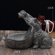 현관 펜트리 수납함 북유럽 인테리어 소품 액세서리 수납 키 보관함 거실 커피 테이블 사탕 트레이 리모콘 도어 캐비닛 키, 철 큰 입 하마