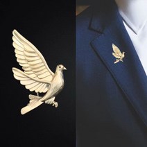 urkoteer 평화의 비둘기 남자 정장 브로치 부토니에 w106