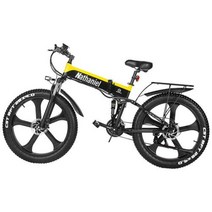 접이식 전동자전거 전기자전거 배달 렌탈 키트 폴딩 전기 자전거 남성용 산악 48V 1000w ebike 스노우 26 인치 40 페달 최대 kmh 사이클링 전자, 12.8Ah LG Yellow