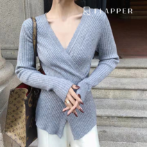 플래퍼 FLAPPER 크로스랩슬림골지니트_FB3SKN068C