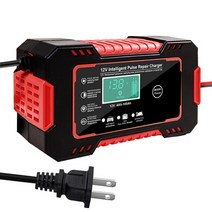 EAFC 자동차배터리충전기 배터리재생기 오토바이 자동차 배터리 충전기 12V 6a 지능형 빠른 전원 습식 건식, 03 Red US Plug