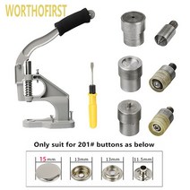 핸드 펀치 프레스 기계 금속 다이 금형 스냅 패스너 버튼 의류 가방 청바지 가죽 공예 재봉 액세서리, 07 HPTZ-201-15mmHU