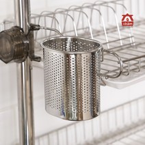 참생활 물빠짐 스텐 걸이형 수저통 조리도구통, 단품, 1개