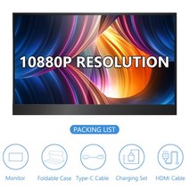15.6 인치 4K 144Hz 2K 휴대용 모니터 100% sRGB 게임용 USB 유형 C HDMI PS5 XBOX 스위치 노트북 스마트 폰 게이머, 02 15.6IN 1080P