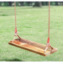 나무그네 놀이터 그네줄 마당 공원 의자 그네 안장, 우드 60x20x3.3cm