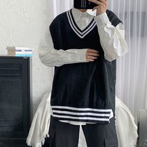 남성 니트 조끼 스웨터 베스트 빅사이즈 브이넥