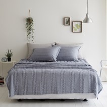 누비지오 올가 선염 자연 리플 홑이불, 네이비