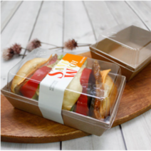 샌드위치셋트(직사각-소)날씬이 크라프트 / 5개 / 127x75x40mm / 샌드위치케이스 / 샌드위치포장