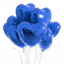 용품 생일 18 인치 로즈 골드 하트 호일 풍선 헬륨 웨딩 장식 베이비 샤워, 5pcs, Blue