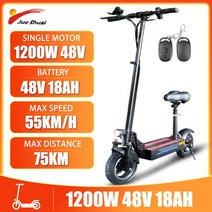 접이식전동킥보드 60KM 장거리 전기 스쿠터 듀얼 모터 48V 2400W 강력한 E 킥 EU 미국 재고, 02 1200W-48V 18AH
