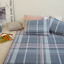 모노데코 포근포근 부드러운 요커버 세트 (요커버+요솜), 빅체크 블루그레이