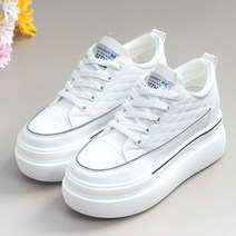 여성 키높이 운동화 가죽 런닝화 7CM 통굽 경량 스포츠화 여자키높이운동화 인박카045