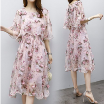 나라라오리 여성 헤르 쉬폰 원피스 프릴 플라워원피스