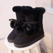 스노우 부츠 겨울 플러시 대형 여성 스웨이드 플랫 신발 지퍼 패션 편안한 Snowboots