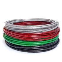 코팅와이어 국산 100M 묶음 와이어로프 재단 단위 판매 PVC 빨래줄 포도줄 농자재 3 4 5 6 8mm, 적색투명, 8mm(100M)