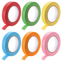 DMiotech 6Pcs 0.8 inch x 21 Yards Masking Tape Painters Tape Rolls for Crafts Labeling DIY Decorat, 한개옵션0