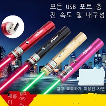 USB 충전 쇼트 레이저 손전등 그린 라이트 영업부 샌드 테이블 가이드 라이트 포인터 펜 레드 라이트 (로즈 레드) USB 직접 충전