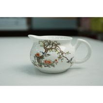 한차원 나무와 새 백자 도자기 숙우 130ml