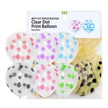 f20 145450 파티클럽 30CM 클리어 도트 전체 인쇄풍선 16입 BB05 1봉, 상세페이지 참조, 상세페이지 참조