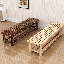 평벤치 평의자 목재 원목 거실 정원 야외 벤치 의자, 이중층 보강 80X40X40