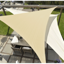 썬키다 HDPE 그늘막 차광막 옥상 천막 썬쉐이드 야외 삼각 사각, 크림화이트, 2.5m x 2.5m x 2.5m 삼각