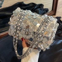 바이스타 여성 패션 체인 스팽글 숄더백