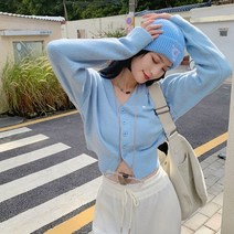 SJW 봄가을 여성 니트 가디건 브이넥 무지 슬림핏 긴팔 상의 빅사이즈 8가지 컬러