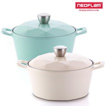 네오플램 인덕션 캐럿 곰솥 냄비, 프레쉬그린, 28cm