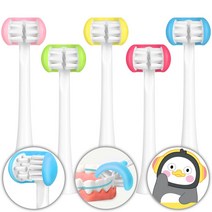 [정식 라이센스] 베이비 펭수 3D 음파 키즈 어린이 전동 칫솔모 리필 2EA, 핑크