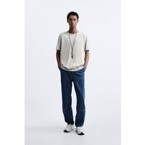 독일 자라 ZARA 베이직 라이트웨이트 티셔츠 - 브라운/화이트
