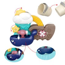 수중 Baby Bath Toys for Kids Whale Water Spray Bathtub Shower Child Bathing Game Summer Swim Pool Ba, 01 Bath Toy Set