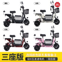 세발오토바이 삼발이오토바이 가정용 부모자녀 배터리 스쿠터 삼륜 전기 경량, 언덕용[차동 모터] 30A는 80km, 48V