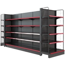 마트 진열장 주문제작 슈퍼 편의점 상품 전시 진열대, 상세이페이지 참고, 그레이 90x40x135 5단 메인x사이드네트