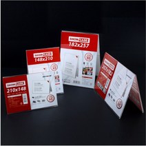 아크릴 양면쇼케이스 A형 V형 테이블메뉴판 POP꽂이 투명 속지교체 스탠드 상품명 A5 B5, 제품선택, A5 가로