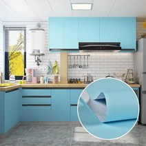 웨인스코팅벽지 캐비닛 스티커 가구 리노베이션 옷장 필름 책상 도어 자체 접착 벽지 주방 오일-방수, 60cmX5m, 06 sky blue