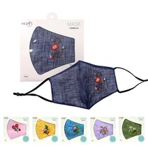 미도규방 숨이편한 모시마스크 필터교체형 색상랜덤-갑(5개입), 기본