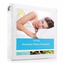Linenspa 지퍼 여밈 방수 먼지 진드기 퇴치 빈대 퇴치 저자극성 통기성 매트리스 커버, Pillow Encasement