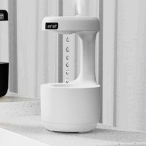 무중력 물멍 가습기800ml 안티 중력 워터 드롭 가습기 초음파 안개 물방울 역류 지능형 드라이 램프 포, 01 WHITE