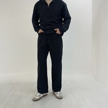 롱와이드면바지 블랙 아이보리 크림진 데님