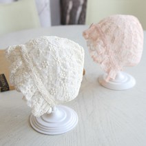 도도앤뉴 아기모자 플라워 리본 레이스보넷