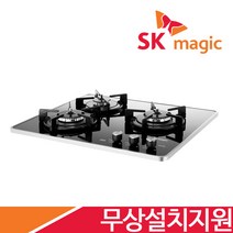 [전국무료설치/금액지원] SK매직 2구/3구/4구(265x485/560x430-440/560x480/728x495mm) 가스 레인지 쿡탑 렌지 모음 GRAB221K 외, LNG, GRABA301D(560x480), 3구_블랙(전지식)