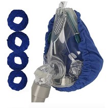 코골이방지 양압기 MOYEAH-4 팩 CPAP 마스크 라이너 풀 페이스 마스크 수분 흡수 압력 감소 편안함 향, 01 파란