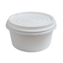 생활을그리다 무인쇄 종이용기 520ml 용기 + 뚜껑 세트, 100세트, 1개