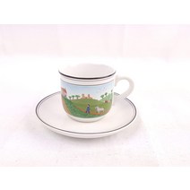 Vilroy & NAIF 버니 컨츄리사이드 디자인 데미 컵 앤 소서 빈티지찻잔