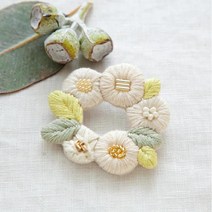 일본제 손바느질 자수공예 DIY 키트 한글설명서 브로치만들기 꽃무늬 집에서할수있는취미